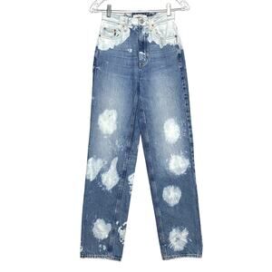 PacSun Bleached Tie Dye Acid 90s Boyfriend Jeans High Rise Blue Denim Womens 23